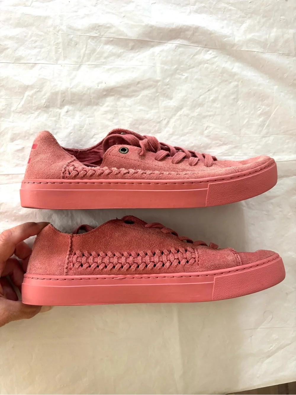 Toms Faded Rose Pink Lenox Suede Sneakers SZ 7.5 Worn